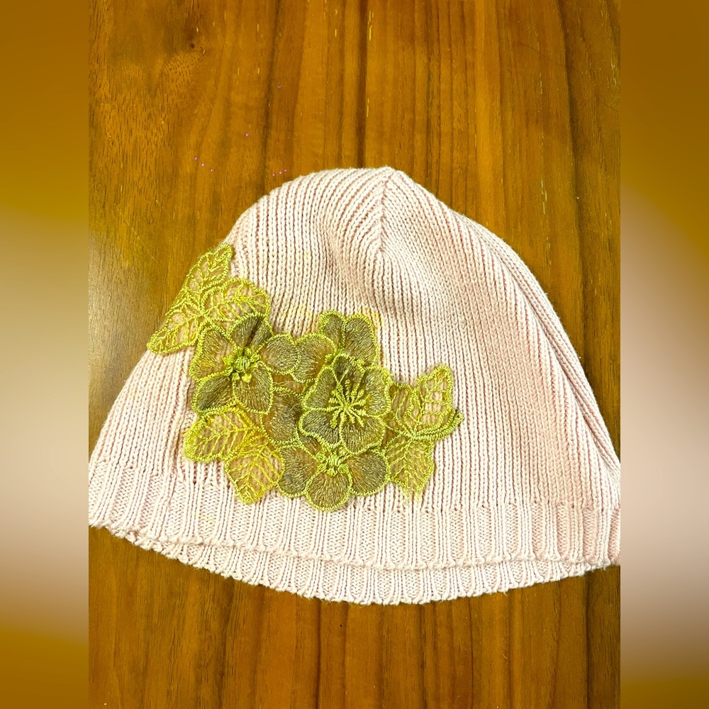 Lace embroidered beanie- unique and cute!